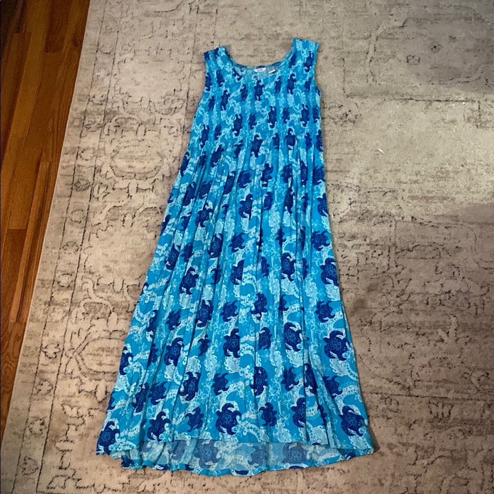 Kaktus Blue Turtle Patterned Dress